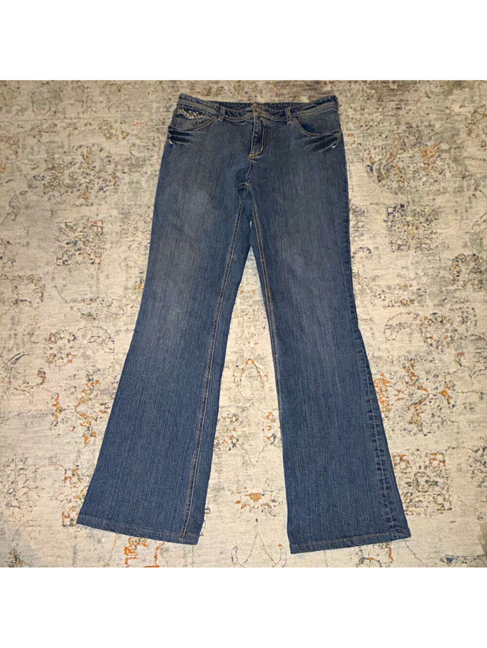 Caché Women’s Bootcut Jeans Medium Wash Blue Denim Stretch Size 8 Y2K A319